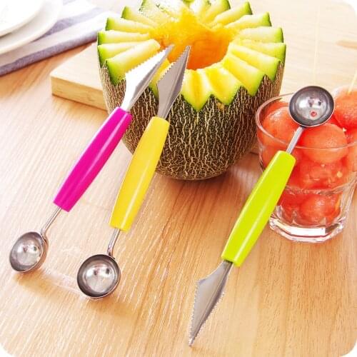 4Pcs/ Set Creative Fruit Carving Knife Watermelon Baller Ice Cream Dig Ball Scoop Spoon Baller Diy Assorted Cold Dishes Tool