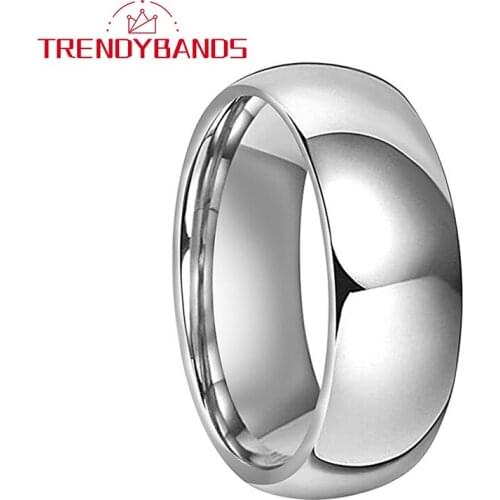 6/8MM Tungsten Carbide Engagement Rings Wedding Bands For Men Women Domed High Polished Shiny Comfort Fit