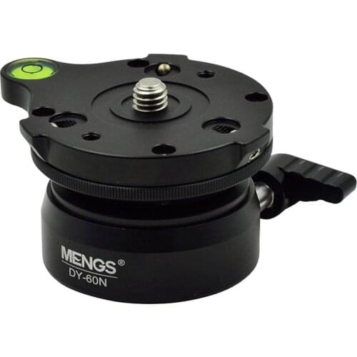 MENGS DY-60N Aluminum CNC Tripod Head Leveling Base Leveler Adjustable 15 Degree w/Bubble Level for Canon Nikon Sony DSLR Camera