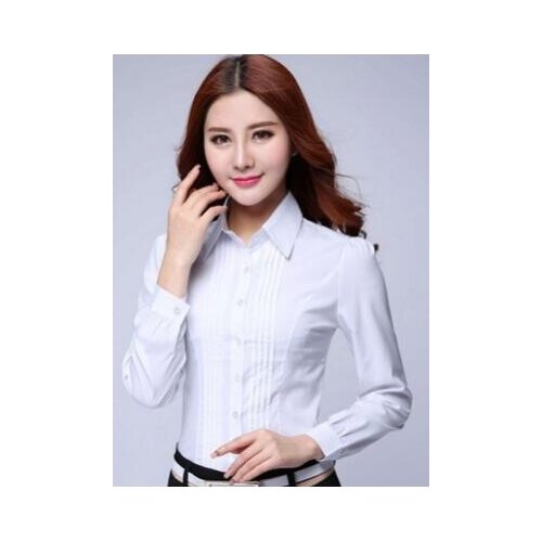 1pcs/lot Women Shirts Office Lady Cotton Blouse Elegant Women formal turn down white blouse Plus Size 5XL