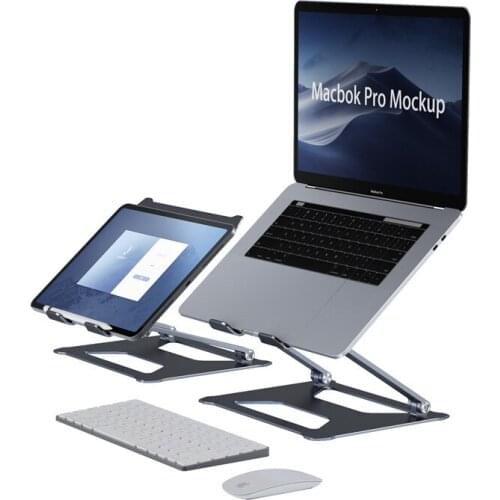 Foldable Laptop Tablet Stand With Cooling Fan Heat Dissipation Aluminum For Desktop MacBook Air Pro Stand Notebook Holder Cooler