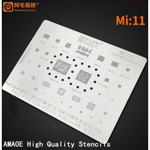 SM6125 SDM710 CPU For xiaomi CC9/CC9e/8SE/A3/Redmi Not Power ADUIO pm IC Chip BGA Reballing Stencil Solder BGA Heating Template