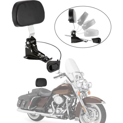 Motorcycle Driver Rider Backrest Hydraulic Pressure Adjustable Pu Leather Smart Mount Backrest For Harley Touring 2009-2020