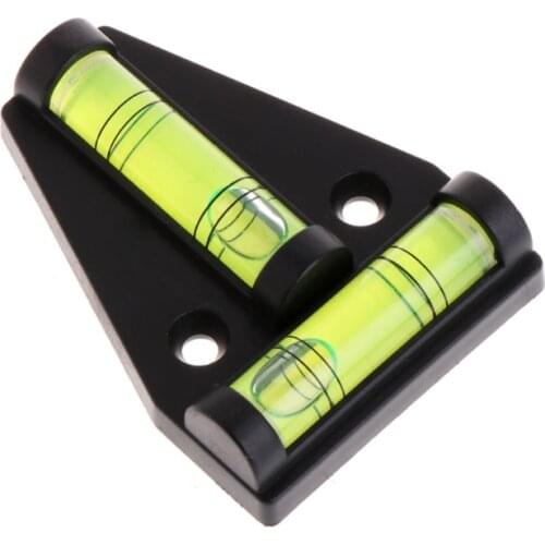 T Type Bubble Spirit Level Measuring Device Triangular Plastic Indicator Black/Orange