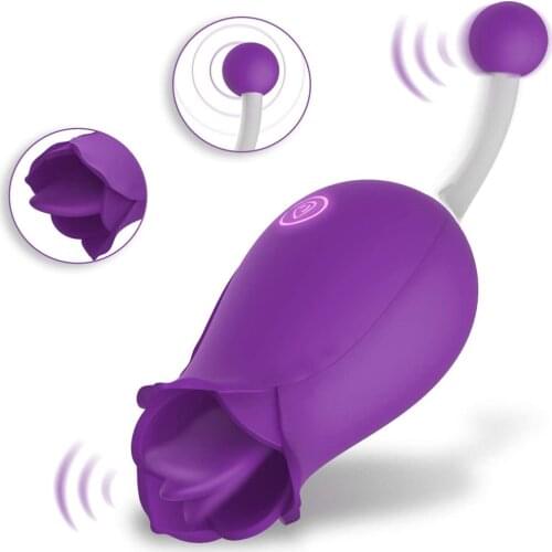 G-Spot Clitoral Rose Vibrator High-Frequency- Adorime Clitoris Tongue Vaginal Nipple Stimulator Women Orgasm Sex Toy Masturbator