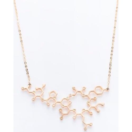Gold Color Oxytocin Molecule Necklace Science/Chemistry/Medical Jewelry gift for Mom/New Mom/Doula/Doctor Pendant Wholesale