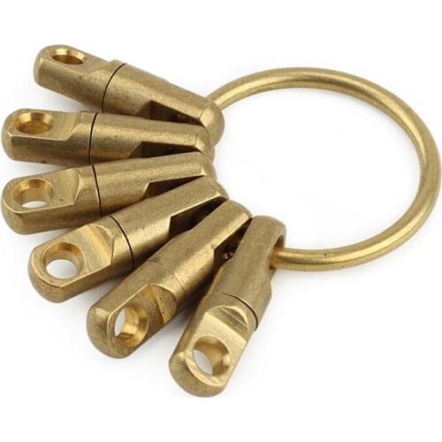 1set/lot Outdoor Small Tool EDC Key Rotating Ring Vintage Brass Double Rotation Key Ring