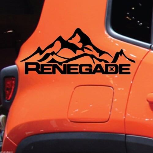 For 1Pair Jeep Renegade Mountain Logo Graphic Vinyl Decal Sticker Side Reflective Chrome