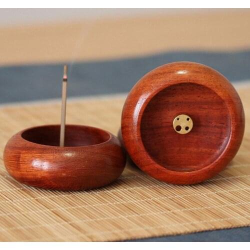 1pc Rosewood Incense Burner Stick Holder Bowl Shape Censer Home Decoration Smell Aromatic Incense Burners Incense Stand Holder
