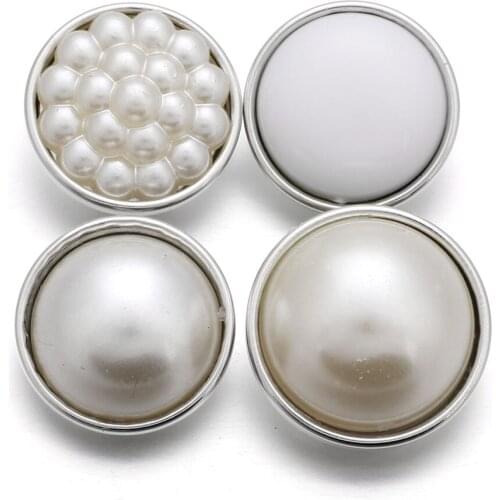10pcs/lot White Resin Snap Button Jewelry Alloy Button Mixed Style Ginger 18mm Snap Buttons fit Snap Bracelet Bangles