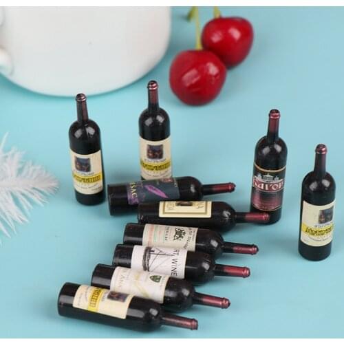 10Pcs Miniature Accessories Mini Wine Bottle Set With Box Simulation Drinks Model Toys For Doll House Decoration 1/12 Dollhouse