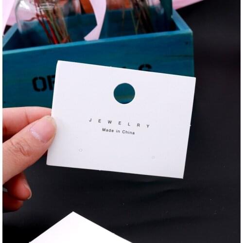 High-grade temperament simple white earrings card fashion jewelry accessories jewelry 8x6cm packaging earrings jam 100 pieces
