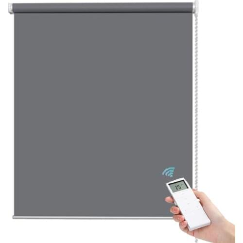 100% Shading Motorized Roller Blinds Electric Flame Retardant Blackout Fabric Drill System Windows Curtain for Office Home