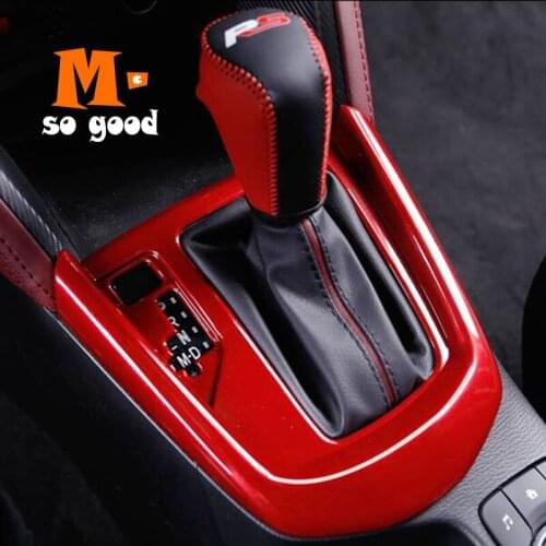 2015 2016 2017 2018 For Mazda 2 Demio DL Sedan DJ Hatchback Car ABS Plastic Red LHD Gear Shift Panel Sticker Cover Shift Panel