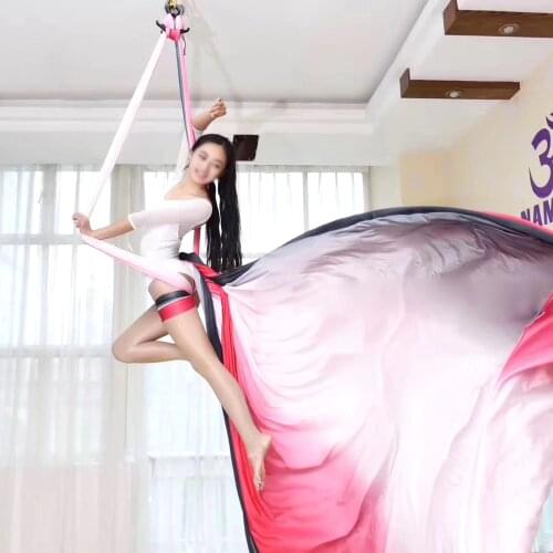 21.9Yards/20m fly Premium Aerial Silks for home Yoga Ombre fly Sling Extension Antigravity Aerial Yoga Swing