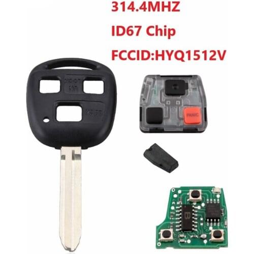 314.4Mhz Car Remote key Fob For Toyota HYQ1512V Lexus 2003 2004 2005 2006 2007 2008 2009 GX470 2003-2008 LX470 4D67 Chip Car key