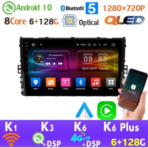 6G+128G Android 10.0 QLED 1280*720P For Volkswagen VW Golf Tiguan Passat Atlas Polo Lavida Jetta Bora Radio GPS HDMI AHD 1080P