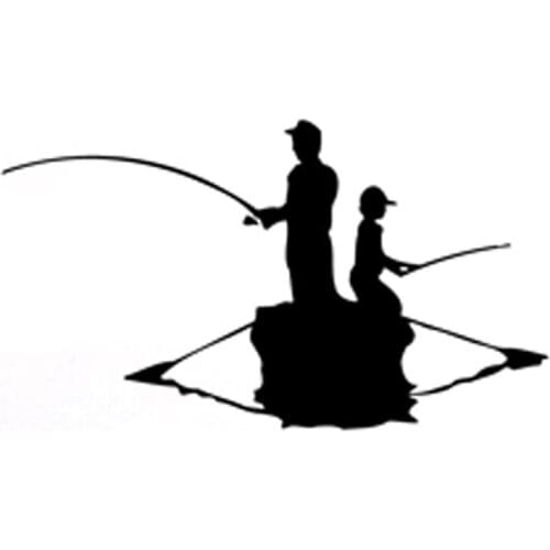 Car Stickers Fashion Fun Canoe Fishing Sports Car Decoration Accessories Stickers Waterproof Cover Scratch Black/white, 16cm*9cm