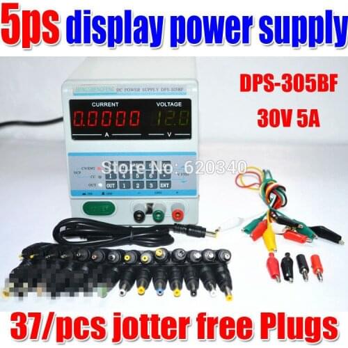 5Ps Display 220V or 110V Digital Control 30v 5a adjustable digital dc power supply for Laptop Repair with 37 free Plugs