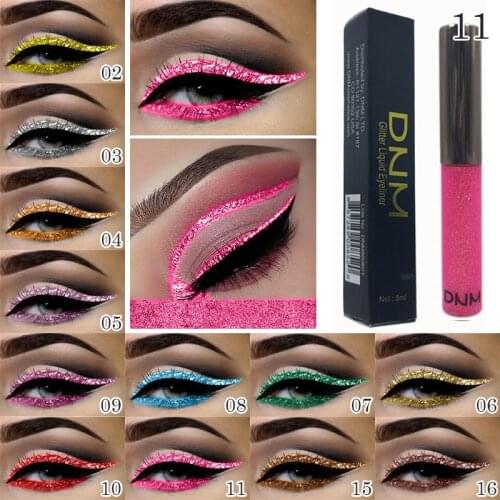 DNM 16 Color Liquid Eyeliner Flash Waterproof Durable Makeup Eyeliner Golden Red Blue White Eyeliner Shiny Eyes TSLM1