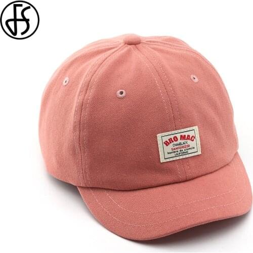 FS Red Yellow Patch Design Short Visor Baseball Cap For Women Men Streetwear Hip Hop Caps Summer Outdoor Personality Dad Hats