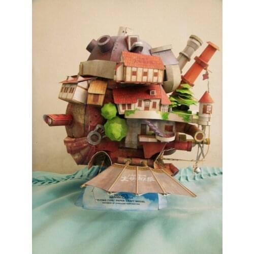 Hayao Miyazaki Howls Moving Castle Paper Model Kit Flying Version Handmade Toy Puzzles