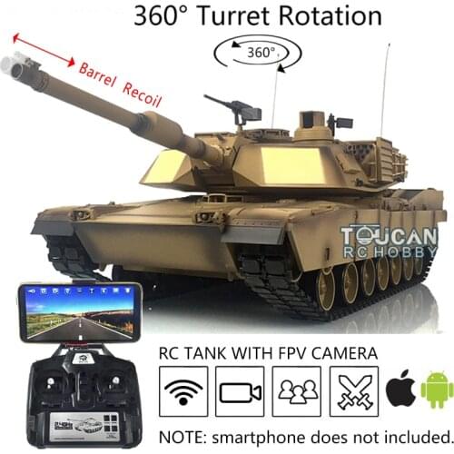 Heng long 1/16 TK7.0 Plastic FPV M1A2 Abrams RC Tank 3918 Gearbox Barrel Recoil TH17793
