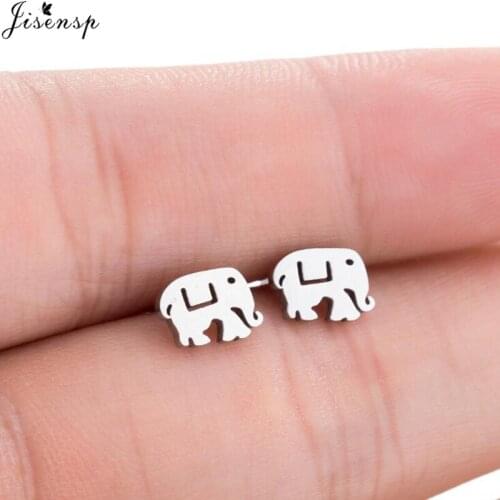 Jisensp Lovely Animal Earrings Enthic Style Elephant Stud Earrings for Women Boho Minimalist Earings Fashion Jewelry oorbellen
