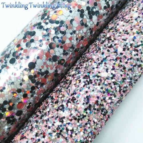 Mixed Purple and Black Glitter Fabric, Faux Leather Fabric, Synthetic Leather Sheets For Bow A4 8"x11" Twinkling Ming XM280