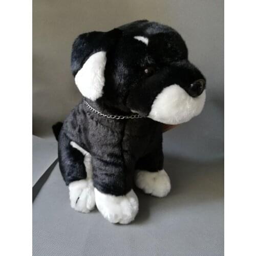 Lovely black puppy dog plush toy large 30x27cm squatting dog soft doll throw pillow birthday gift h0410