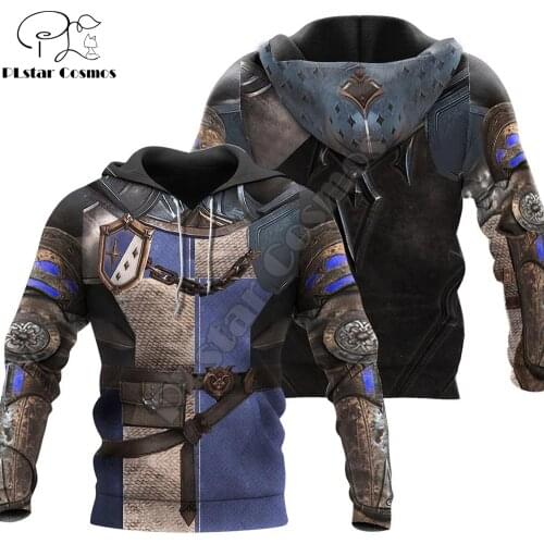 Knight Armor 3D All Over Printed Men Hoodie Harajuku Fashion Hooded Sweatshirt Unisex Jacket Cosplay hoodies Drop shipping