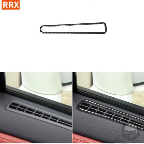 For GTR R35 2008-2016 Real Black Carbon Fiber Stickers Both Sides Demister Outlet Vent Frame Interiors Car Accessories