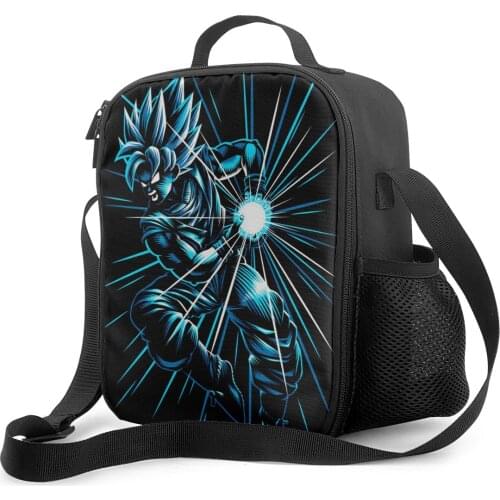 Ohmelody Anime Cartoon Lunch Bags Boys Cooler Crossbody Bag Picnic Hiking Fishing Men Insulated Food Storage Box For School Work