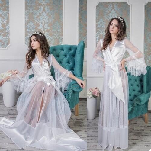 Sexy Elegant Custom Made Materity Gown New Designed Stain Pajamas Wedding Party Prom For Photo Shoot Dress