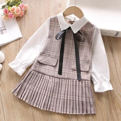 Girls Dress Fall 2020 Fashion Autumn Princess Shirtdress Kid Baby Causal Outfit Princess Party Birthday for 2-6 Ys