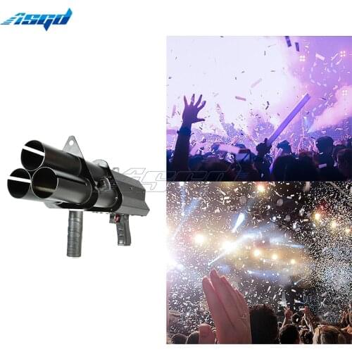 2pcs Handheld Confetti Cannon 3 Shots Electric Paper Launcher Gun Firework Salute Dance Party Bar Wedding Celebration DJ Show