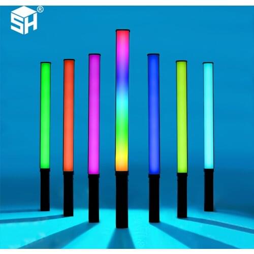 RGB Handheld LED Light Wand Rechargeable Photography Light Stick 10 Lighting Modes 12 Brightness Levels 1000 Lumens 3200-5600K