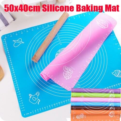 Silicone Baking Mat Pizza Dough Maker Pastry Kitchen Gadgets Cooking Tools Utensils Bakeware Kneading Accessories 50X40CM