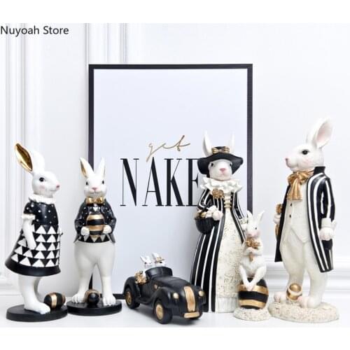 Nordic Light Luxury Gentleman Mr. Rabbit Crafts Decoration Creative Animal Desktop Decoration Living Room Decoration Accessories