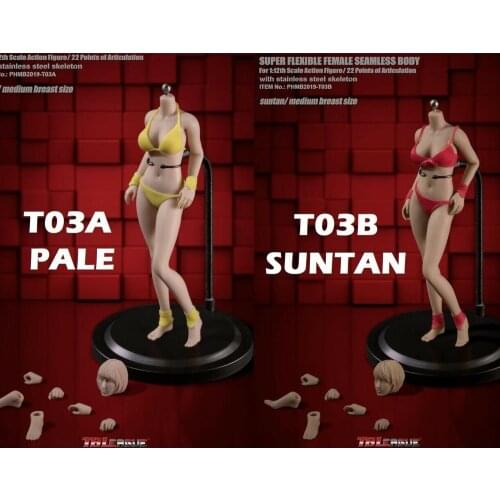 IN STOCK TBLeague PHICENs 1/12 T03A T03B Female Seamless Body For 6" Barbies Female Figure Body
