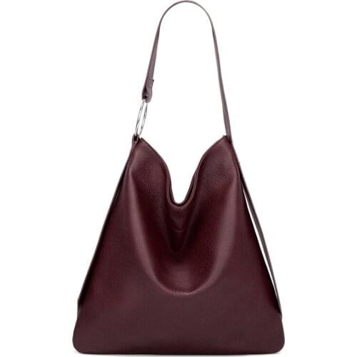 Large Capacity Fashion Single Shoulder Bag Women Soft PU Leather Big Handbag Purse Luxury Designer Trend Ladies Totes Street Bag