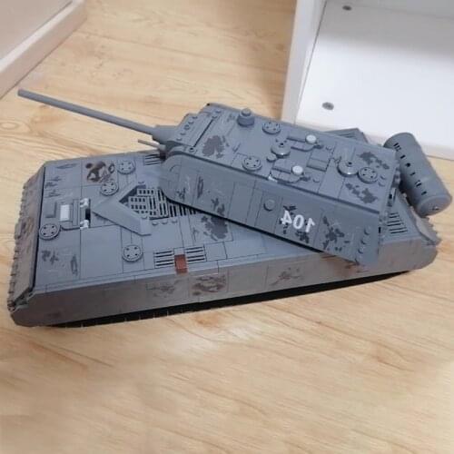 Military Series German Mouse Type Heavy Armored Tank MOC Building Blocks WW2 Amphibious Tank Bricks Modle Toys For Kid Gift