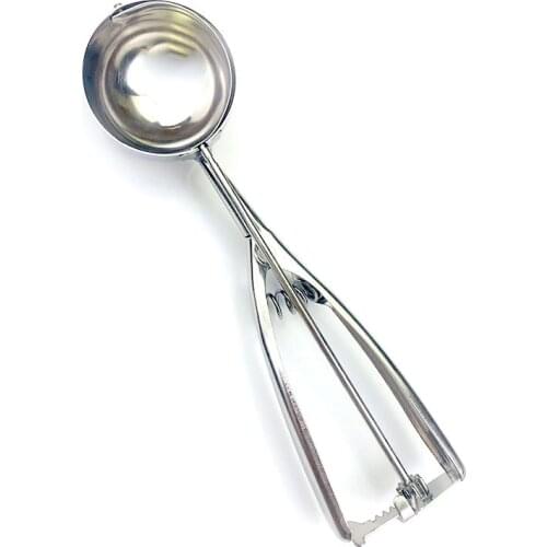 High Quality Stainless Steel Spoon Ice Cream Scoop Watermelon Fruit Digging Ball Spoon Spring Handle Kitchen Accessories