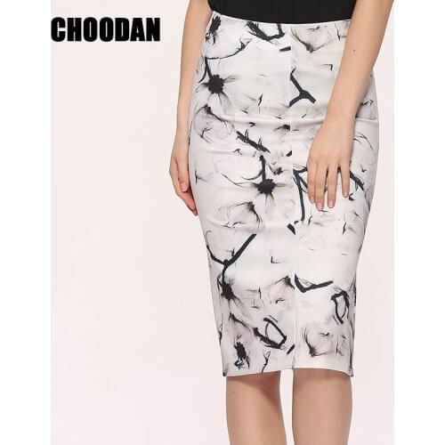 Skirts Womens High Waist 2018 Spring Summer Autumn Winter Elegant Floral Print Skirt Fashion Korean Style Ladies Clothing Female