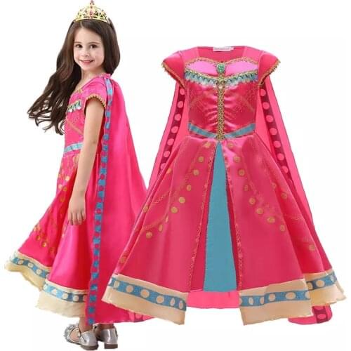Girl Arabian Princess Dress Halloween Carnival Cosplay Jasmine Costume Fancy Dresses