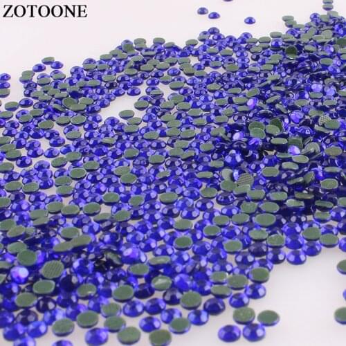 ZOTOONE Royal Blue Hotfix Rhinestones For Crafts Strass Hot Fix Flat Back Rhinestones For Clothing DIY Crystal Applique Iron On
