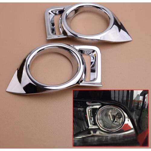 1Pair Car ABS Chrome Front Fog Light Lamp Cover Trim Sticker Fit for Toyota Highlander 2014 2015 2016