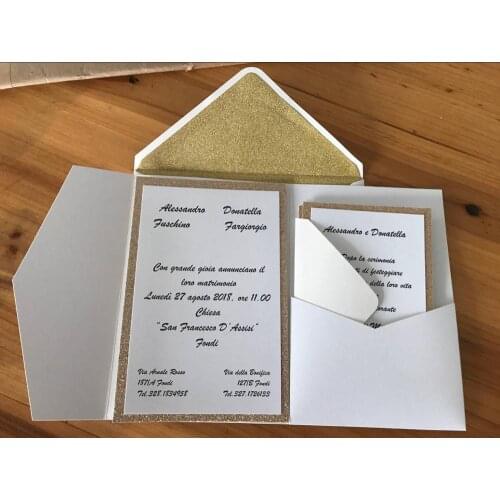 1pcs Wedding Invitation Cards Burgundy Navy Blue Gray Ivory Tri fold Glitter Laser Cut pocketfold invite Envelope free shipping