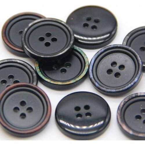 15mm 20mm Round Black Resin Coat Sewing Buttons For Clothing Men Women Suit Sweaters Spring Decorations Accessories Wholesale
