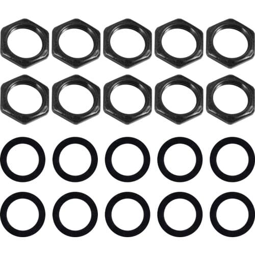 20 Pcs/lot M9 Guitar Nut Gasket Potentiometer Nut Gasket 10 nut + 10 Gasket for Electric Guitar Instrument